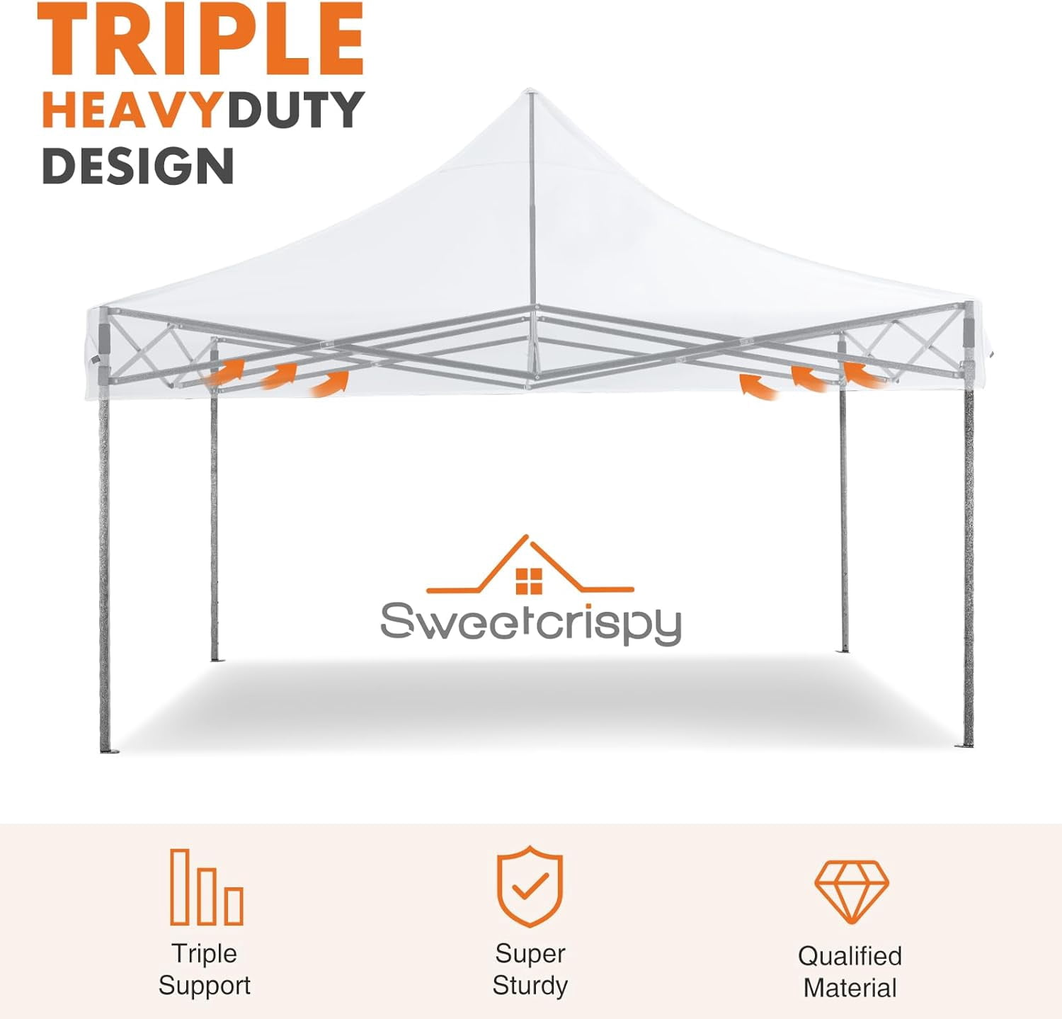 Bigleap Canopy Tent 10x10 Pop Up Canopy Heavy Duty Canopy Tents for Parties Backyard Waterproof Portable Tent Pop Up Shade Canopy with Sand Bags, White