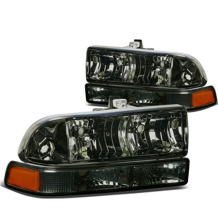 01 Chevy S10 Truck - For 1998 to 2004 Chevy S10 / Blazer GMT 325 / 330 Smoked Housing Headlight+Amber Corner Lamps 99 00 01 02 03 Left+Right