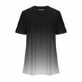 thumbnail image 4 of Jewelreauty Women Casual Summer T-Shirts Short Sleeve Crewneck Tunic Pleated Tops Loose Striped Blouses (M, Black), 4 of 4