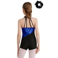thumbnail image 2 of inhzoy Kids Girls Sequins One Piece Gymnastics Leotards Jumpsuit Jazz Hip Hop Dance Performance Dancewear Royal Blue&Black-A 14, 2 of 7