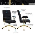thumbnail image 4 of Techni Mobili Elegant Textured Boucle Black and Gold Office Chair, 4 of 11