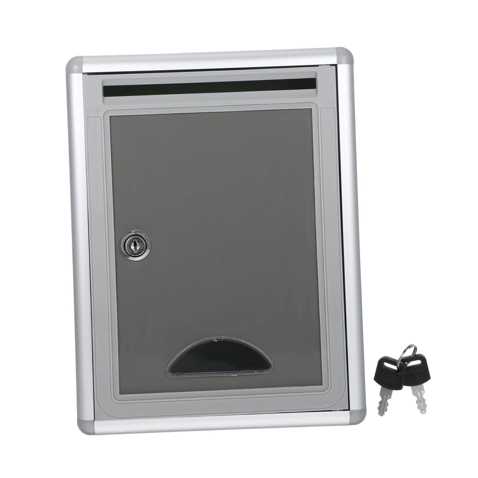 Pawsdot Aluminium Alloy Mailbox Grey for Storage Use Lightweight Waterproof with Lock