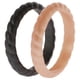 thumbnail image 2 of Juego de anillos trenzados apilables de boda de silicona - Rosa-Negro de ROQ para mujer - Anillo de 2 x 8 mm, 2 of 2