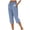 Blue, variant on Women Gingham Knee Length Bermuda Shorts Plaid High Waisted Side Split Baggy Vacation Lounge Beach Shorts with Pockets (Blue, M)