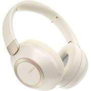 B-C6 Wireless Over Ear Headphones, 50H Playtime Foldable Lightweight Bluetooth Headsets, Deep Bass, Built-in Microphone, Memory Foam Earmuff, for Travel, Home Office (Beige White)