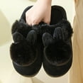 thumbnail image 4 of Slippers For Women Fuzzy Slippers Cute Cartoon Fluffy Plush House Slippers For Women Men Indoor Black 37, 4 of 5