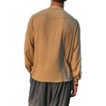 thumbnail image 2 of Faithtur Men's Casual Henley Shirt, Solid Color Short Sleeve Button-Down Loose Tops Summer Daily T-Shirts, 2 of 3