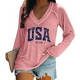 thumbnail image 5 of HEILAU Independence Day Shirts for Women American Flag Graphic Tees Ladies Casual Letter Printed Long Sleeve T Shirt Patriotic Tops, 5 of 5