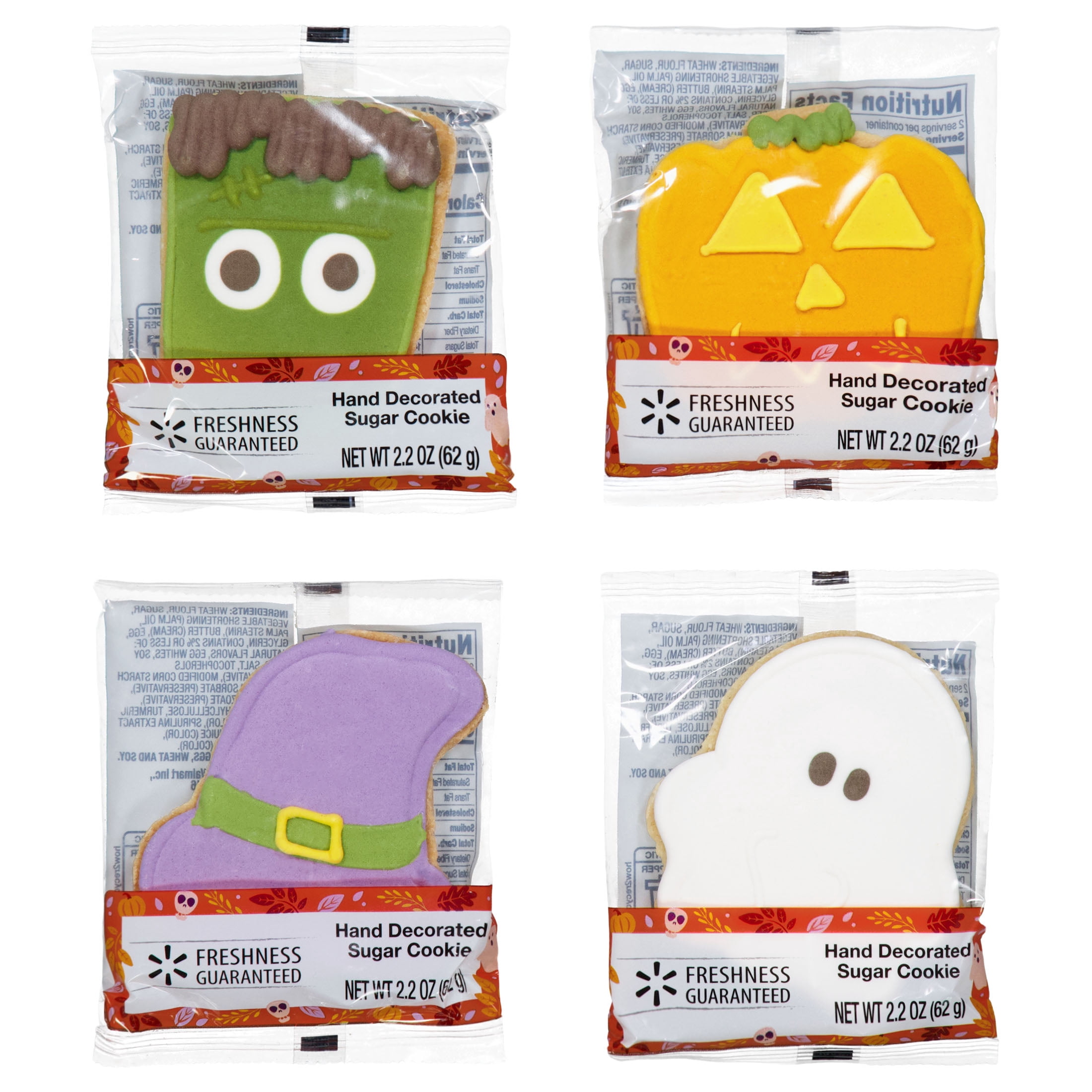 Freshness Guaranteed Halloween Hand Decorated Sugar Cookie, 2.2 oz, 1 Count (Design May Vary)