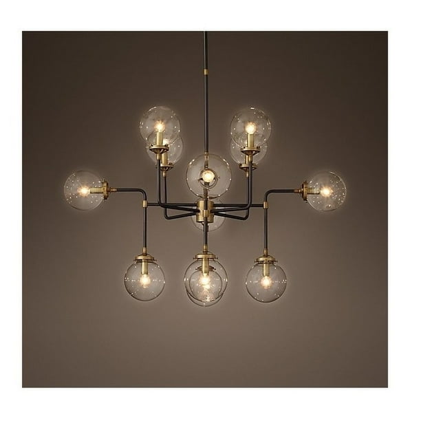 A Touch Of Design 12 Light Clear Glass Globe Chandelier Black And Gold Accents Com A Touch Of Design 12 Light Clear Glass, Glass Globe Chandelier Black