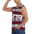 thumbnail image 3 of Lsque Buffalo Plaid Forest Print Men's Cotton Blend Sleeveless Muscle Shirts (S-3XL)- Moisture Wicking, Odor Protection, UPF 30+,X-Large, 3 of 8