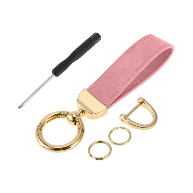 Llavero de coche único Bargains, llavero universal con anillo para llaves de fob para casa, aleación de zinc, tono dorado, rosa, 1 juego