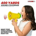 thumbnail image 4 of 15W Mini Megaphone Bullhorn Speaker with Siren, 400-Yard Range, Adjustable Volume & Weather-Resistant Design – Portable PA System for Sports, Events, Coaching, 4 of 9
