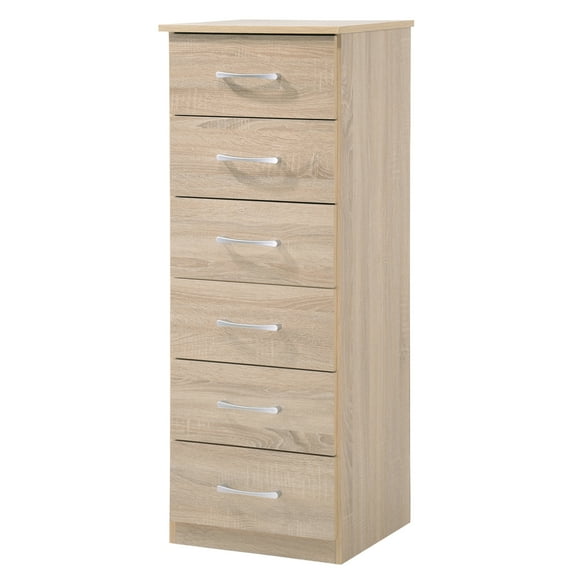 Boston Sandal Wood 6 Drawer Chest of Drawers (18 in L. X 16 in W. X 46 in H.)
