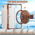 thumbnail image 5 of ELEHOLD Rugged Case For Apple iPad Pro 13 2024 13 Inch, Full Protection Transparent 360° Rotating Stand Cover, with Silicone Wrist Strap, Shoulder Strap,Chocolate, 5 of 10