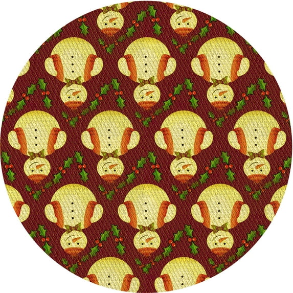 Ahgly Company Indoor Square Patterned Tomato Sauce Red Area Rugs, 3' Square