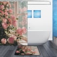 thumbnail image 2 of Bathroom Sets Curtain and Rug Sets 23.6x15.7 in Non-Slip Mat and 60x72 in Shower Curtain for Home Bath Dcor Pink Rose Bushes, 2 of 8