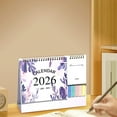 thumbnail image 5 of Small Desk Calendar 2026, Standing Flip Calendar with Sticky Notes & Memo Pages, 12-Month Planner, Thick Paper Floral Design for Home, Office & School, C, 5 of 8