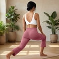 thumbnail image 6 of Cropped Yoga Pants Womens Plus Size Capri Flare Leggings Lightweight Summer Workout Pants for Summer Hot Pink 2XL, 6 of 6