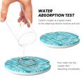 thumbnail image 5 of Round Ceramic Car Coasters 2 Pack Absorptive Clean Cork Bottom For Anti-Slip Use On Most Cars Turquoise Moroccan Trellis Hand-Drawn Sketch_1, 5 of 8