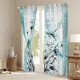 thumbnail image 3 of Erosebridal Groovy Daisy Curtains and Drapes (38x54), Flower Floral Curtains for Living Room, Cyan Watercolor Blackout Curtains for Bedroom, Window Curtains Room Decorative, 3 of 6
