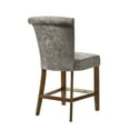 thumbnail image 3 of 18.5 Inch Width Counter Height Chair, Modern Upholstered Dining Chair with Metal Footrest, Button Tufted High Back and Nailhead Trim for Kitchen, Bar and Dining Room, Gray, 3 of 5