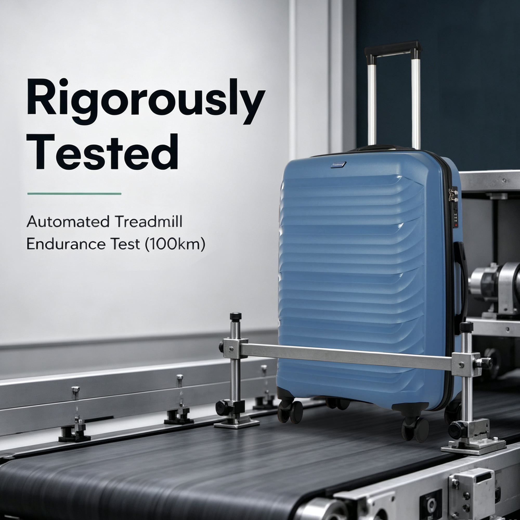 Travelhouse 3 Piece Hardshell Luggage Set Hardside Lightweight Suitcase with Lock Spinner Wheels and 2 Packing Cubes.(Blue)