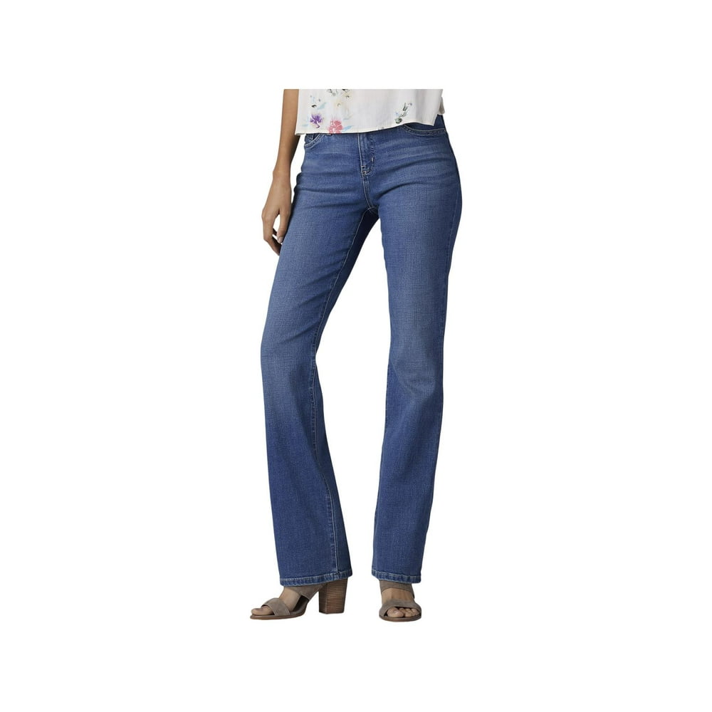 Lee - Lee Womens Mid-Rise Regular Fit Bootcut Jeans Blue 6 - Walmart ...