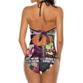 thumbnail image 3 of Invader Zim Women's Swimwear Strap One Piece Backless Tummy Control V Neck Swimsuit Summer Beach Vacation Bathing Suit, 3 of 7