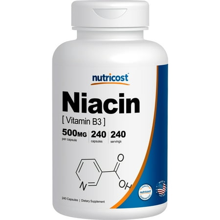 Nutricost Niacin (Vitamin B3) 500mg, 240 Capsules