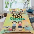 thumbnail image 2 of Pequeñín y Diminuto Conjunto de sábanas temático, trío de piezas, cómodo y amigable con la piel, diseño único, regalo de decoración para el hogar para familiares, amigos y fans,173cm *218cm, 2 of 6
