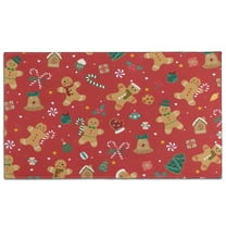 Red Christmas Gingerbread Man Pattern Door Rugs,Washable Non Slip Door Mats Indoor,Decorative Door Mats,Entry Mat Indoor for Entrance,Bedroom,Kitchen,Bathroom,17"x30"
