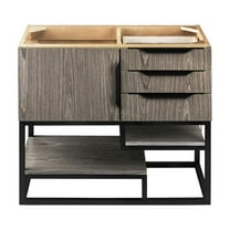 James Martin Vanities 36" Single Vanity Cabinet, Ash Gray, Matte Black