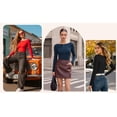 thumbnail image 6 of MOYIKO Boat Neck Long Sleeve Shirt for Woman Slim Fitted T Shirts Basic Ribbed Knit Navy Blue Tees Tight Tops, 6 of 7