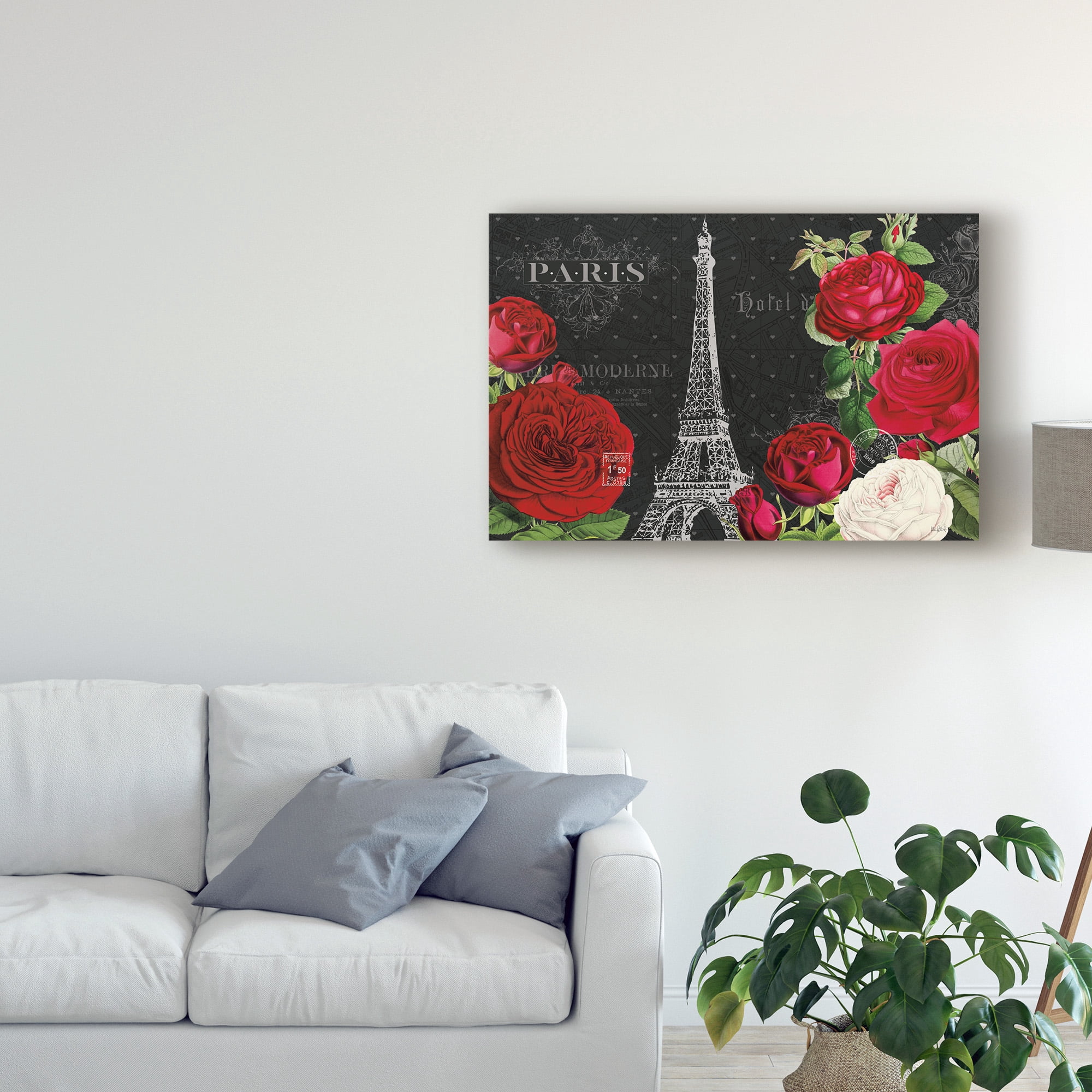 Trademark Fine Art 'Rouge Paris I Black' Canvas Art by Katie Pertiet