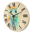 thumbnail image 3 of Designart 'Portrait A Green Snake In Flowers' Farmhouse Wood Wall Clock, 3 of 5