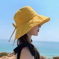 thumbnail image 4 of COCOpeaunt Big Brim Women Bucket Hat Candy Color Sunscreen Hat Outdoor Travel Riding Hat Fisherman Hat Hip Hop Panama Hat Women Gift, 4 of 6