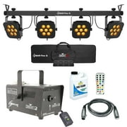 Chauvet DJ 4Bar Flex Q LED Wash Bar Lighting System with Fog Machine & Infrared Remote Package