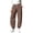 Coffee, variant on Zulora Women's Drawstring Elastic Waist Barrel Pants Casual Cropped Joggers with Pockets Loose Straight Leg Lounge Trousers for Daily Wear