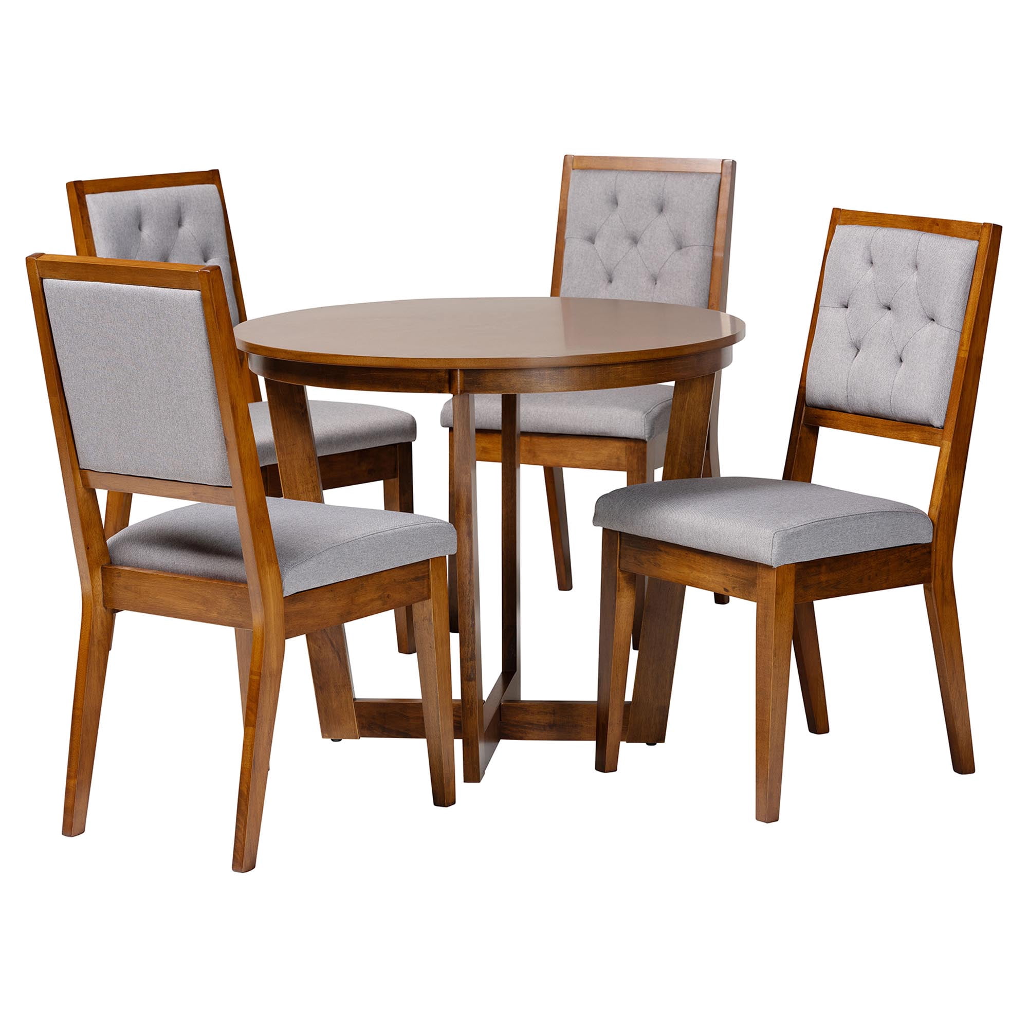 Baxton Studio Kala Modern Dining Set, 5-Piece, Grey