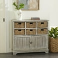 thumbnail image 3 of DecMode 38" x 35" Brown Wood 6 Baskets and 2 Doors Storage Unit, 1-Piece, 3 of 18