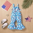 thumbnail image 4 of Easter Outfit Toddler Girl Toddler Girls Easter Rabbit Carrot Prints Jumpsuit Suspender Trousers for Babys Outwear Baby Easter Outfit Blue 18 Months-24 Months, 4 of 4