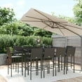 thumbnail image 1 of vidaXL 11 Piece Garden Bar Set Black Poly Rattan, 1 of 5