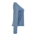 thumbnail image 4 of Playera George para Mujer, Escote V Profundo Manga Larga Azul Talla M, 4 of 4