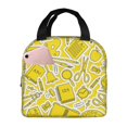 thumbnail image 1 of ZICANCN Insulated Lunch Bag for Women Men, Geometric Yellow Background Reusable Cute Lunch Bags for Picnic School Work Office, 1 of 8