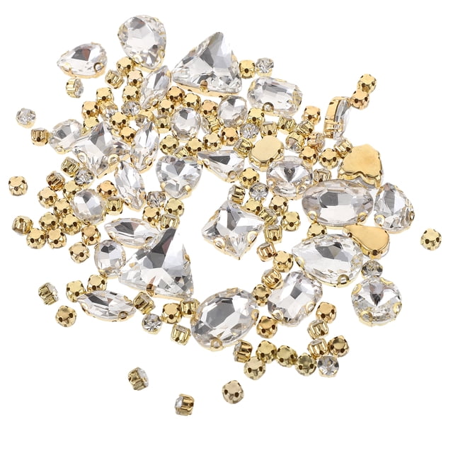 130 piezas de costura de rehinestones de rehinestones decorativos adornos de diamantes de imitación de diamantes de diario giratorios Materiales de bricolaje