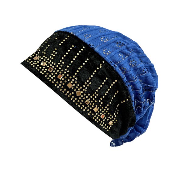 EnJoCho Ladies Fashionable Retro Hot Diamond Graphic Cut Out Patchwork Hood Cap Women All Season Hair Accessories