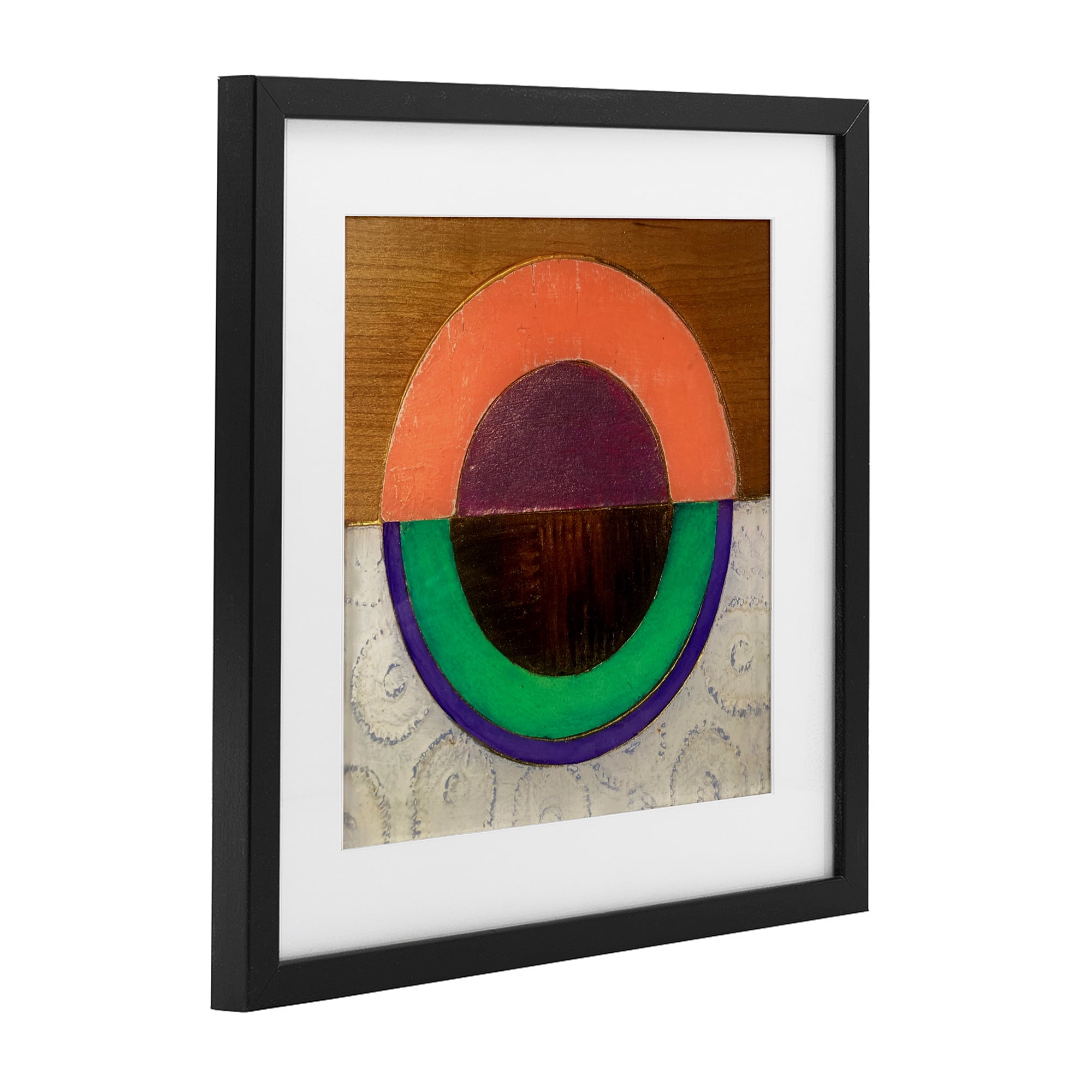 Stupell Industries Horizontal Split Circle Black Framed Print Under Glass, design by Matthew Finger