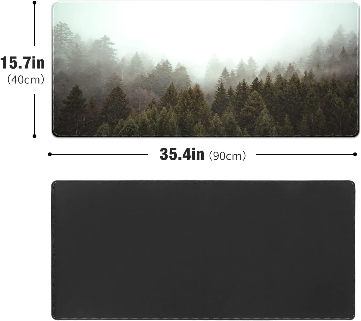 Trees Forest Desk Mat, Desk Accessory, Cute Workspace, Trendy Workspace, Trendy, 35.4x15.7in Large Gaming Mouse Pad, Cute Desk Topper, Pretty Desk Pad