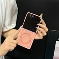 thumbnail image 3 of Dteck for Samsung Galaxy Z Flip 7 5G Case, Magnetic Compatible with MagSafe Accessory Shockproof PU Leather + Soft TPU Shell Ultra Thin Slim Anti-Scratch Protective Case, Pink, 3 of 3
